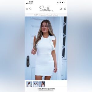 NWT The South Halter top white fitted dress